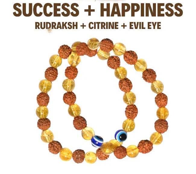 GogiCart™ Rudraksha Citrine Combo – Energy & Good Vibes (Buy 1 Get 1 Free)