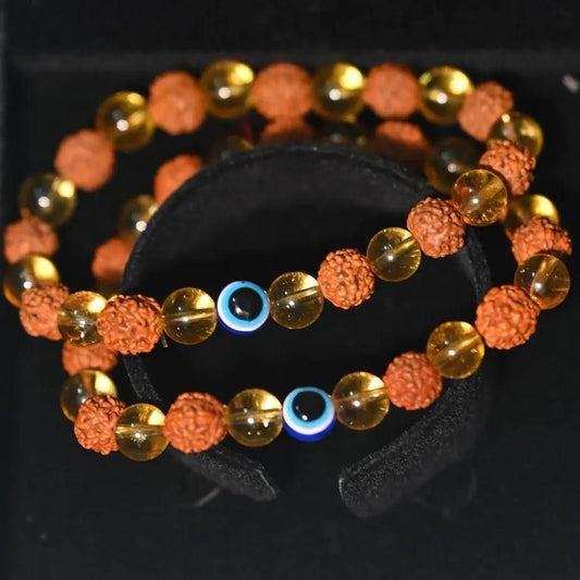 GogiCart™ Rudraksha Citrine Combo – Energy & Good Vibes (Buy 1 Get 1 Free)