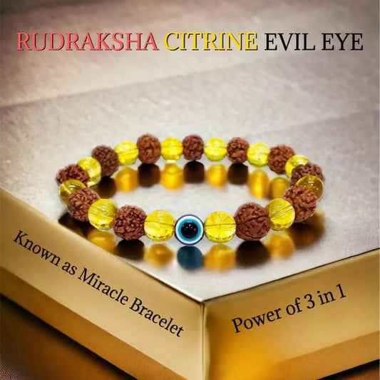 GogiCart™ Rudraksha Citrine Combo – Energy & Good Vibes (Buy 1 Get 1 Free)
